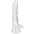 EasyToys - dildo met ballen - transparant - 17cm