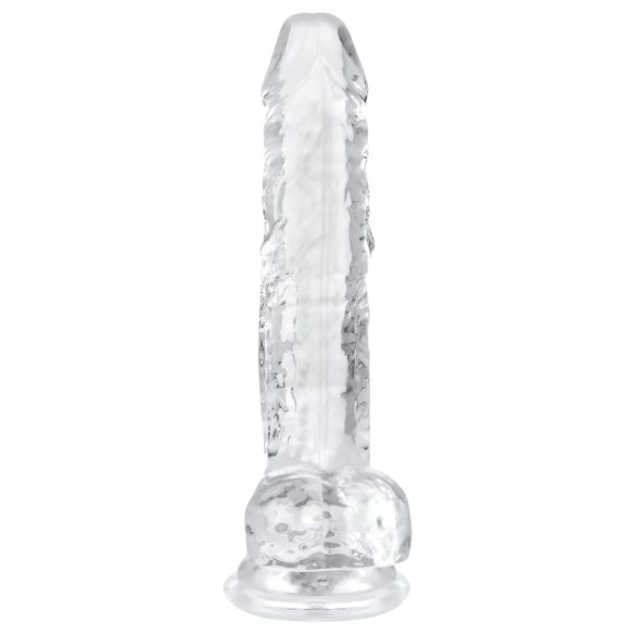 EasyToys - dildo met ballen - transparant - 17cm