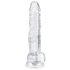 EasyToys - dildo met ballen - transparant - 17cm