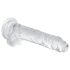 EasyToys - dildo met ballen - transparant - 17cm