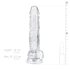 EasyToys - dildo met ballen - transparant - 17cm