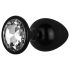 /Easytoys Anale Collectie - metalen buttplug met steen - M (zwart)