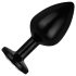 /Easytoys Anale Collectie - metalen buttplug met steen - M (zwart)