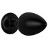 /Easytoys Anale Collectie - metalen buttplug met steen - M (zwart)