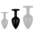 /Easytoys Anale Collectie - metalen buttplug met steen - M (zwart)