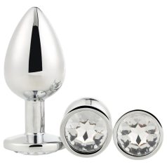 Gleaming Love - anaal plug set - 3 delig - zilver