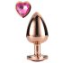 Gleaming Love - aluminium plug met hartvormige steen - M (rosegoud)
