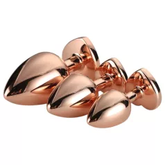   Gleaming Love - anaal plug set - hartvorm - rosegoud - 3 stuks