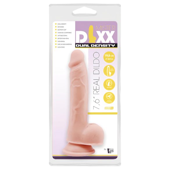 Mr. Dixx 7.6 - dildo met zuignap en ballen - realistisch huidkleur 19,5cm