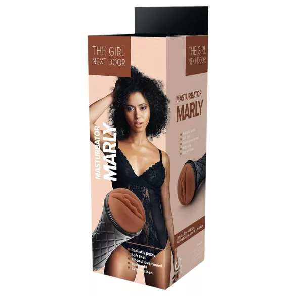 The Girl Next Door Marly - kunst vagina - realistisch - bruin - in koker