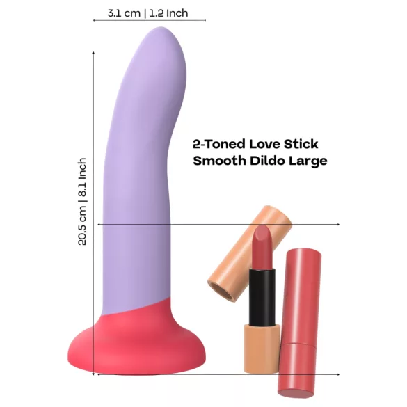 Dreamtoys Love Signal - tweekleurige siliconen dildo groot (paars)