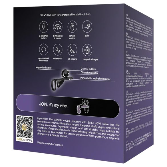 Snail Vibe Jovi - penisring en partner vibrator - zwart