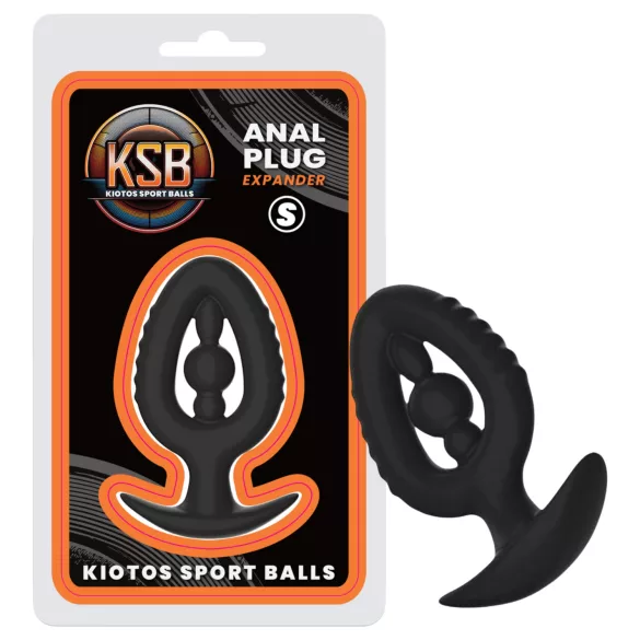 Kiotos - siliconen buttplug met expander S (zwart)