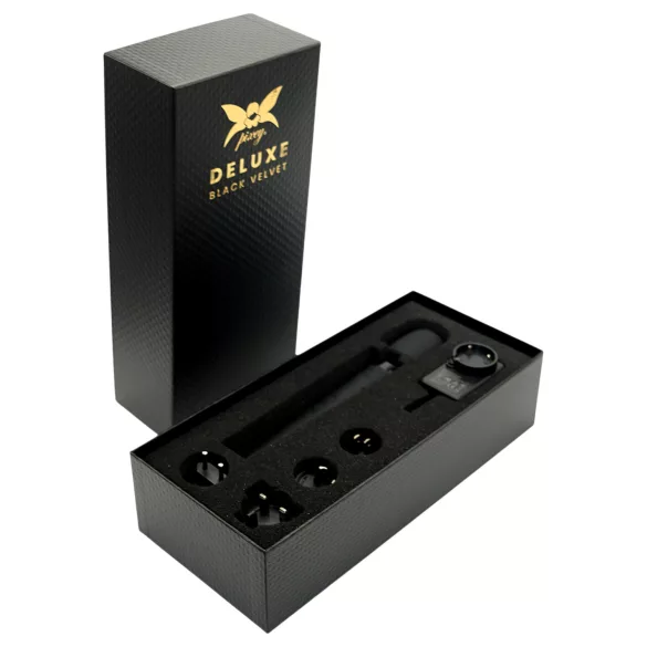 Pixey Deluxe Black Velvet - M wandvibrator (zwart)