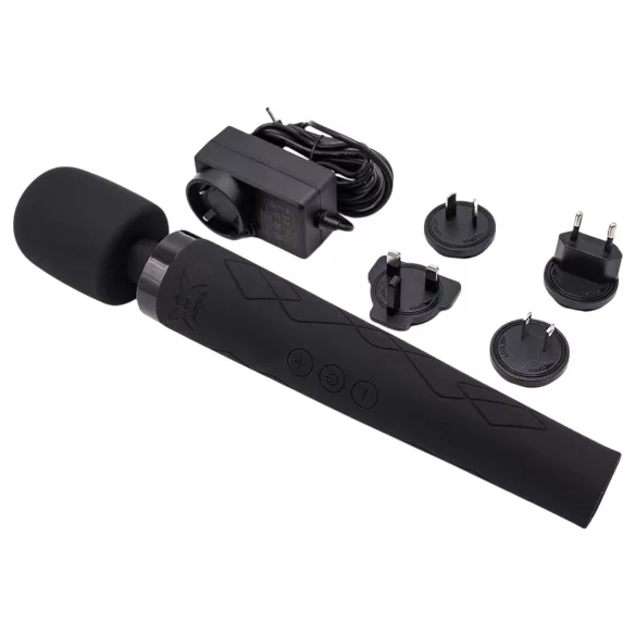 Pixey Deluxe Black Velvet - wandvibrator L (zwart)