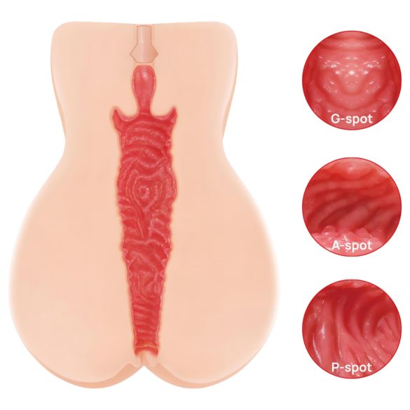 Kokos - masturbator - dubbele laag - kunstvagina - huidskleur