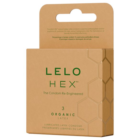 LELO Hex Organic - condoom - ultradun latex - 3 stuks