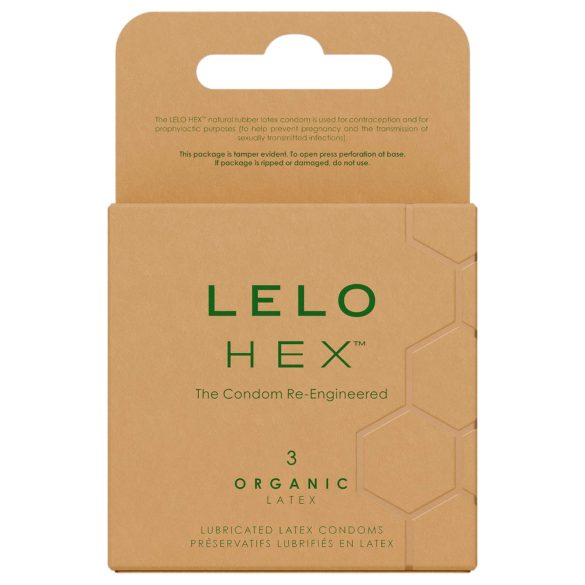 LELO Hex Organic - condoom - ultradun latex - 3 stuks