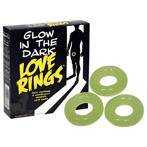 Love Rings - glow-in-the-dark penisset (3-delig)
