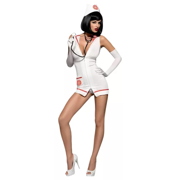Obsessive Emergency - verpleegster kostuum set - wit - S/M