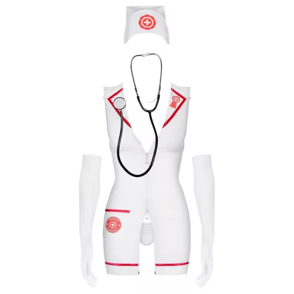 Obsessive Emergency - verpleegster kostuum set - wit - S/M