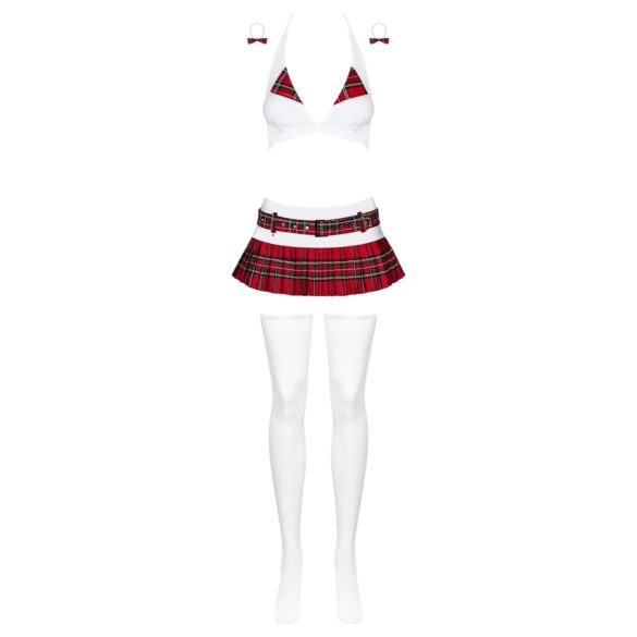 Obsessive Schooly - sexy schoolgirl kostuum set - 6-delig - verkleedkleding