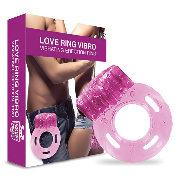 Love in the Pocket - vibrerende penisring - eenmalig gebruik - roze