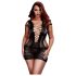 BACI Plus Size - kanten short sleeve minijurk - zwart (XL-XXL)
