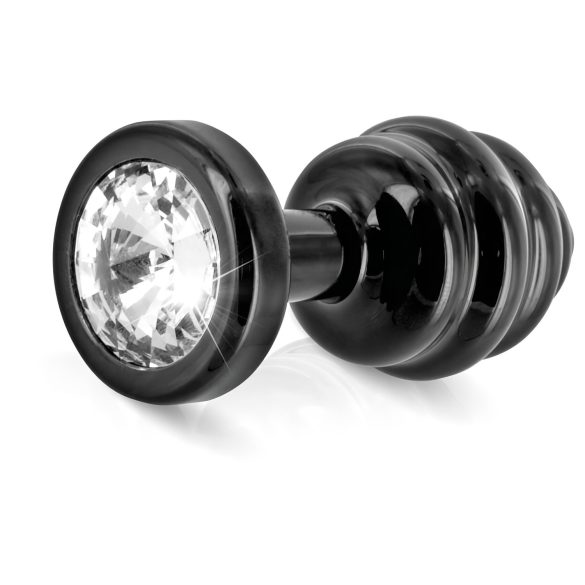 DIOGOL Anni - geribbelde anaalplug - zwart - (3cm)