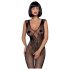 Obsessive N112 - Engelvleugel net catsuit - zwart (S-L)