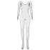 Obsessive - open net catsuit met lange mouwen - zwart - S/L