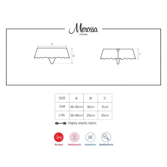 Obsessive Merossa - strass, open damesstring - zwart