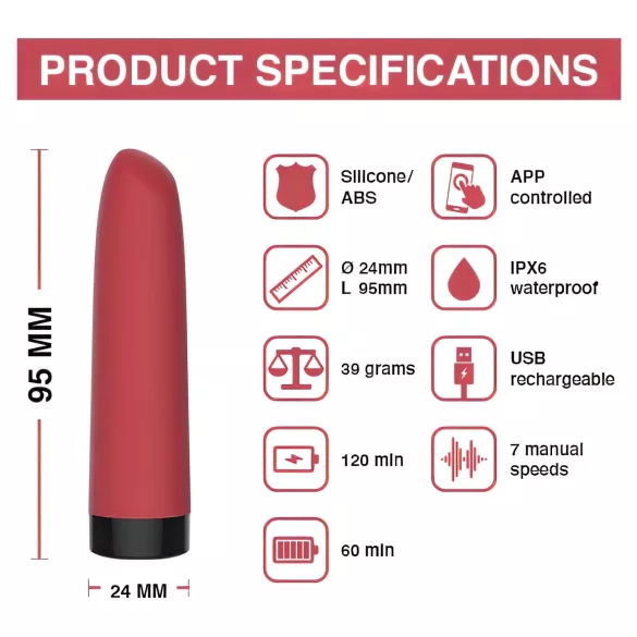 Magic Motion Awaken - mini vibrator - oplaadbaar - rood