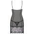 Obsessive Alluria - kanten nachthemd en string (zwart)