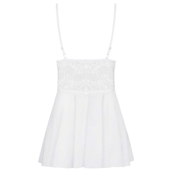 Obsessive 810-BAB-2 - kanten babydoll en string (wit)