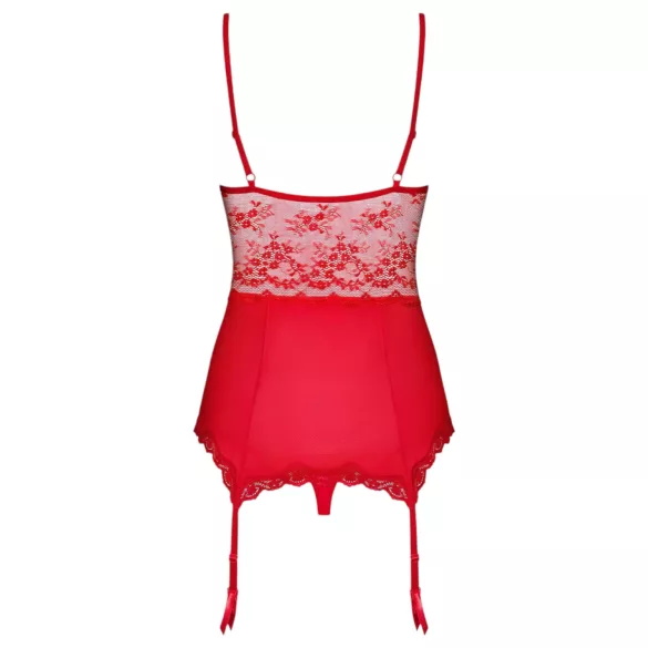Obsessive Lovica - kanten jarreteltop en string (rood)