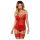 Obsessive Lovica - Kantelkorset met Kanten Jarretels en String (Rood) - L/XL