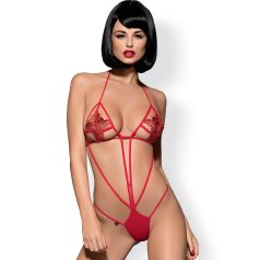 Obsessive Luiza - body met bandjes - tulpmotief - rood - S/M