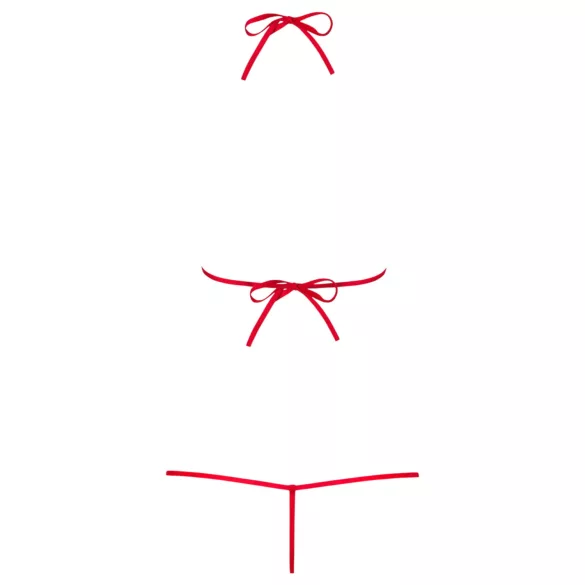 Obsessive Luiza - rood body met tulpjes en bandjes (S/M)