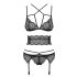 Obsessive Frivolla - pikante kanten lingerieset (zwart)