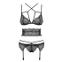 Obsessive Frivolla - pikant kanten lingerie set (zwart)