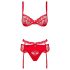 Obsessive Heartina - lingerie set (rood) - L/XL