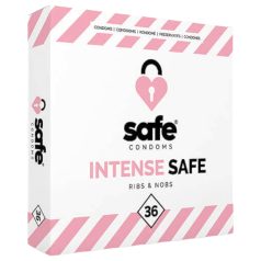 SAFE Intense Safe - condoom met ribbels en nopjes - 36 stuks