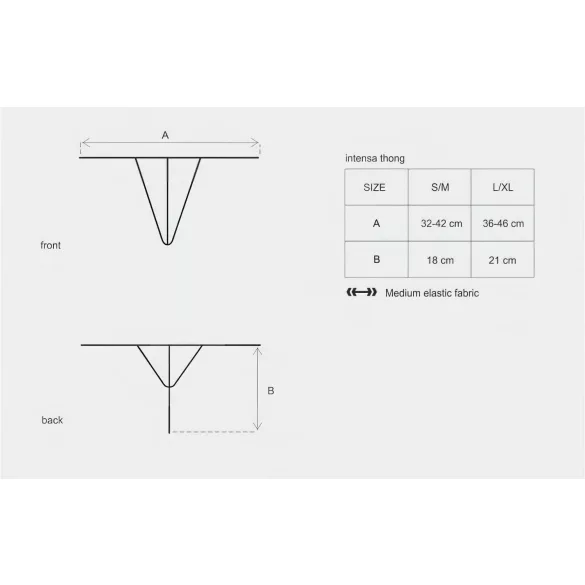 Obsessive Intensa - dames string - kanten bandjes - zwart