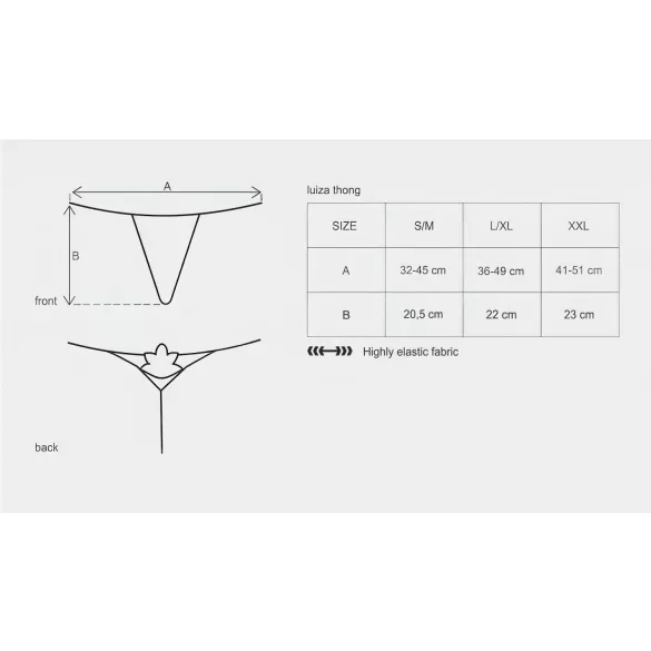 Obsessive Luiza - string slip - tulpmotief - wit
