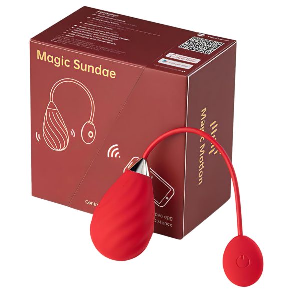 Magic Motion Sundae - vibrerend ei - oplaadbaar app-bestuurbaar - rood