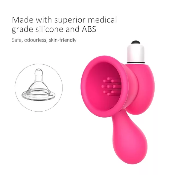 Aixiasia Bobo - vibrerende tepelzuiger - siliconen - roze