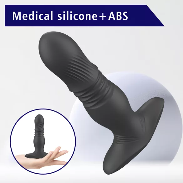 Aixiasia Roy - anale vibrator met stootfunctie - oplaadbaar - zwart