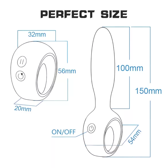 Aixiasia Dylon-Remote - draadloze oplaadbare anaal vibrator - zwart