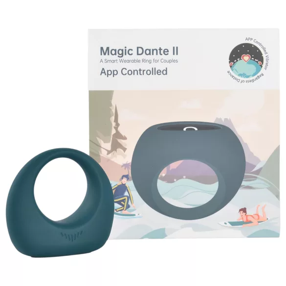 Magic Motion Dante II - App-gestuurde vibrerende penisring voor mannen (blauw)